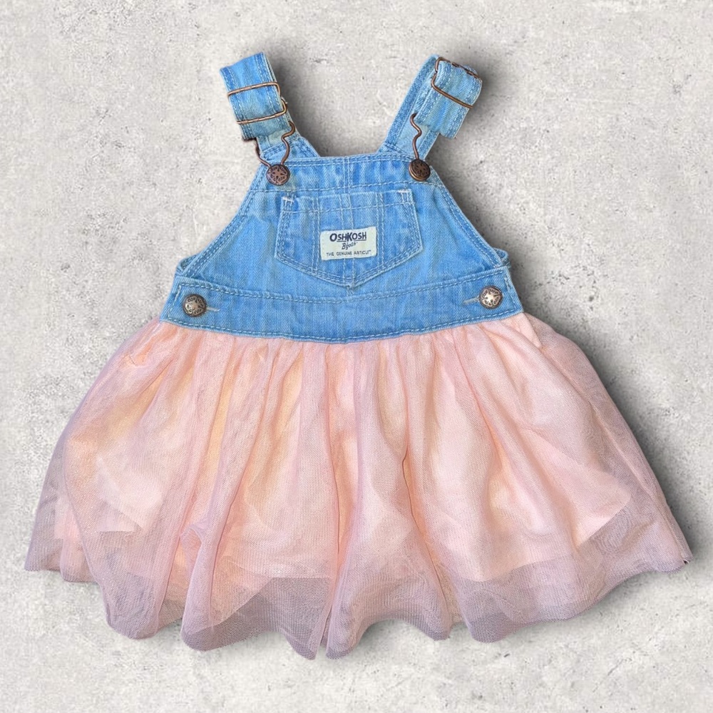 Baby Girl OskKosh Demin Jumper Dress, 6 months